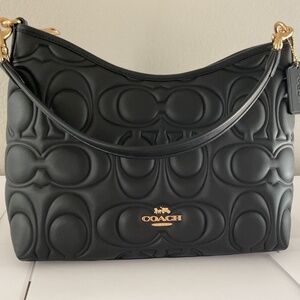 Coach Laurel Shoulder and Crossbody Bag in Signature Leather (embossed black)